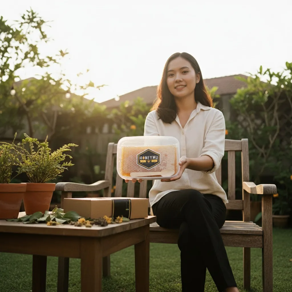 Tekstur Heksagonal Sarang Madu Asli Hestacia