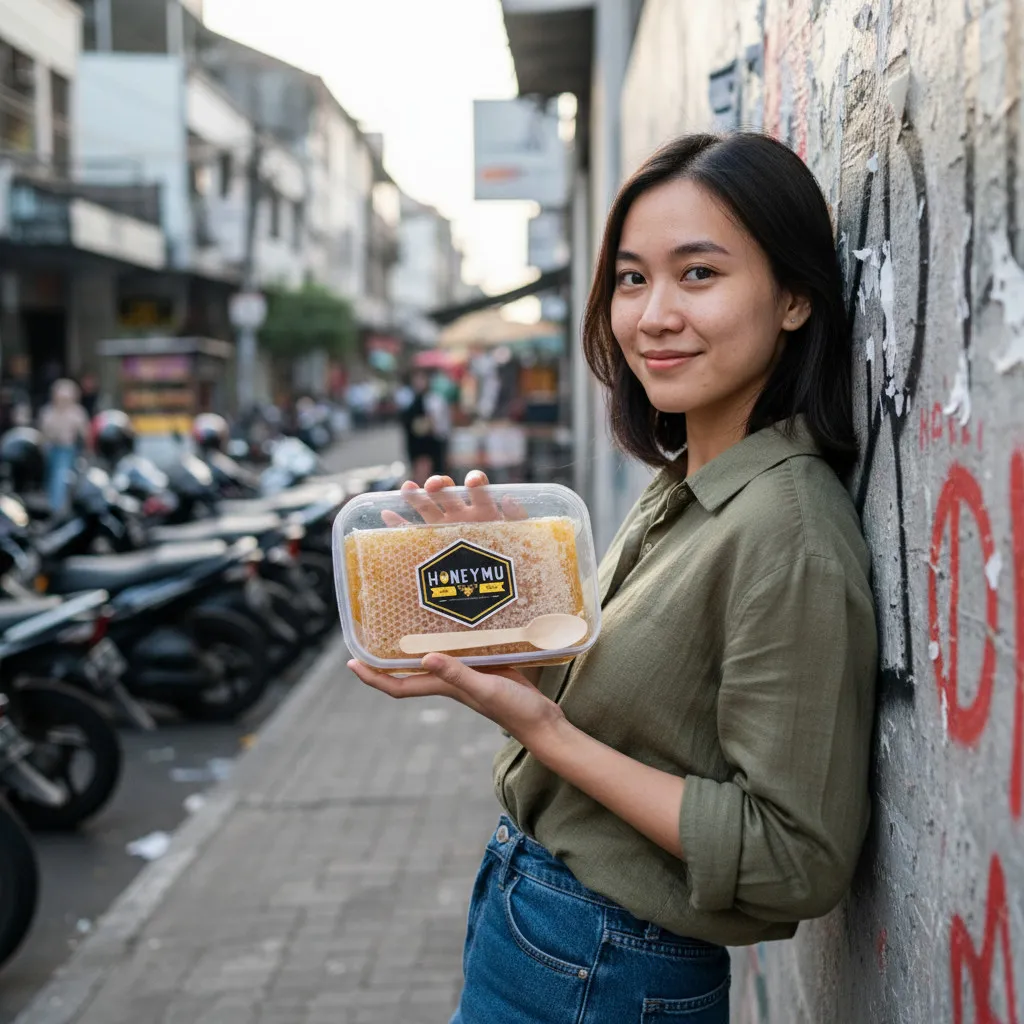 Madu Mentah dalam Sarang Raw Honey Sidoarjo